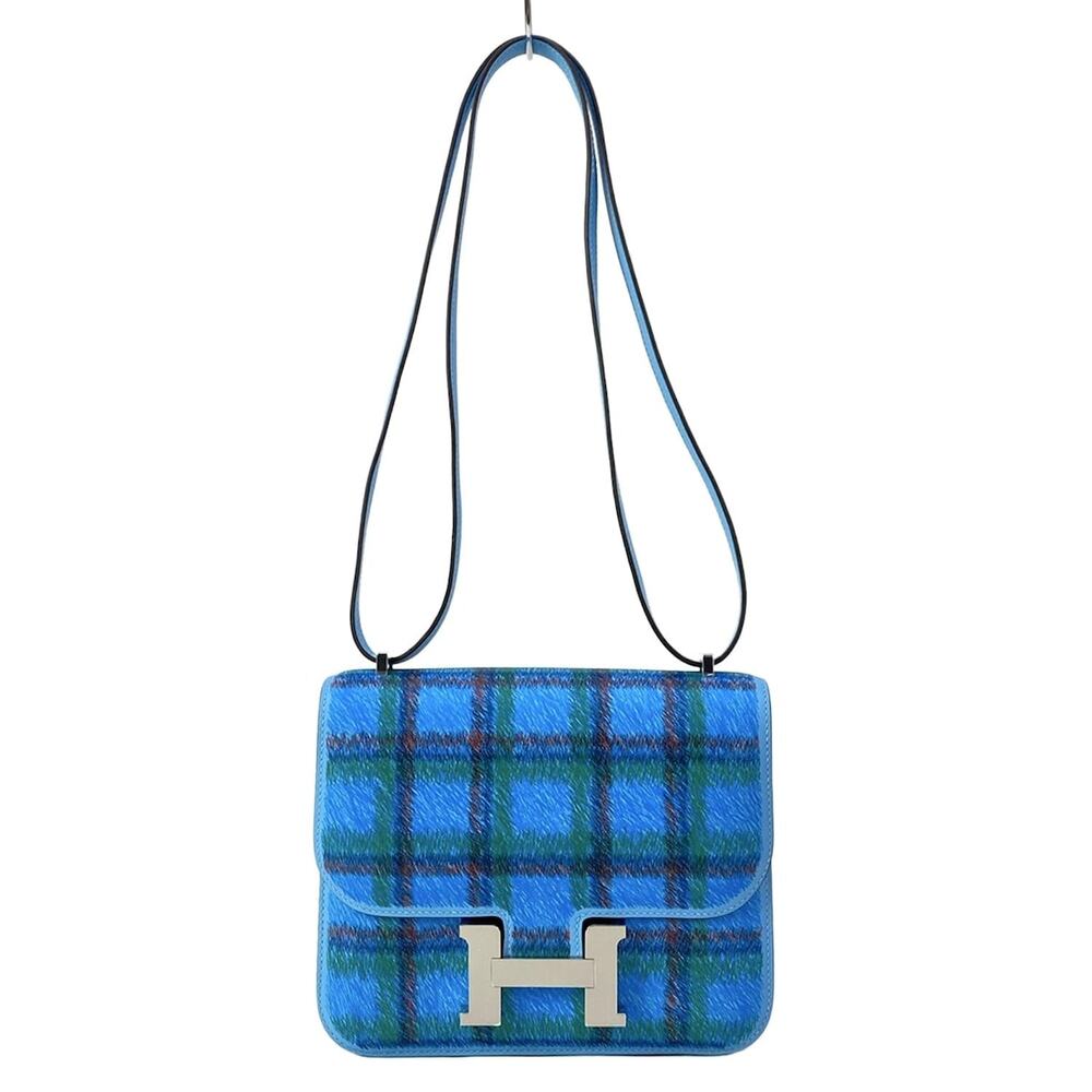 Hermès Constance 3 Mini/Constance 18 Shoulder Bag Celeste Green Red